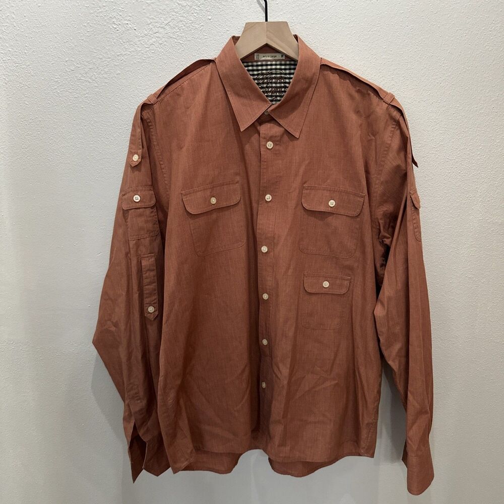 Brown Sound Clothing Men's Brown Long Sleeve Button Up Checkered XL